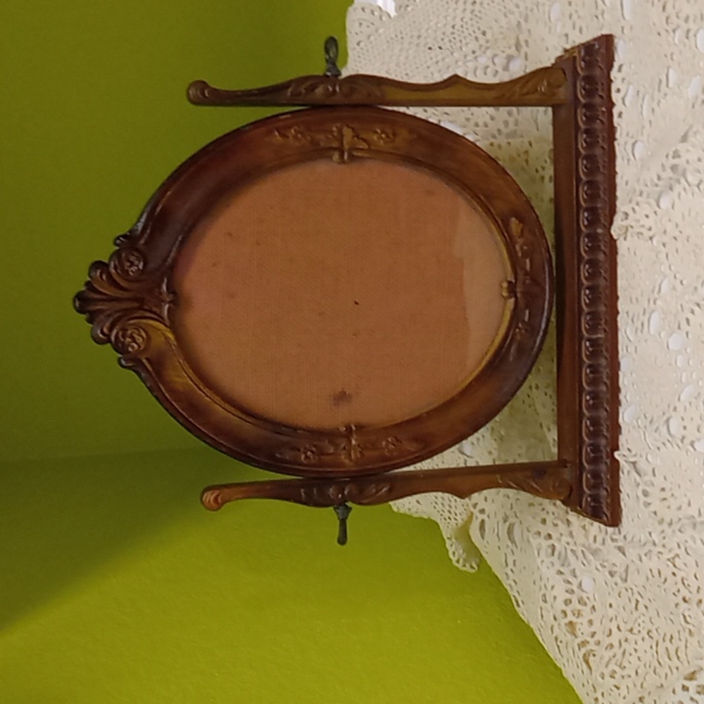 Vintage Oval Tilt Picture Frame Stand  British Registered Design